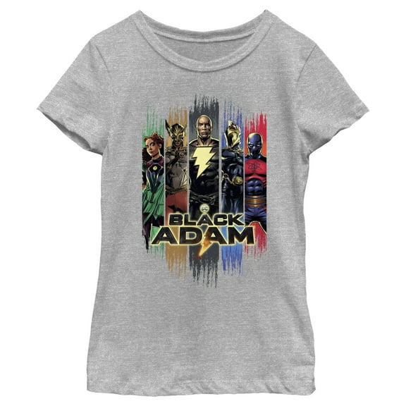Girl's Black Adam Superheroes From JSA  Graphic Tee Athletic Heather X Large