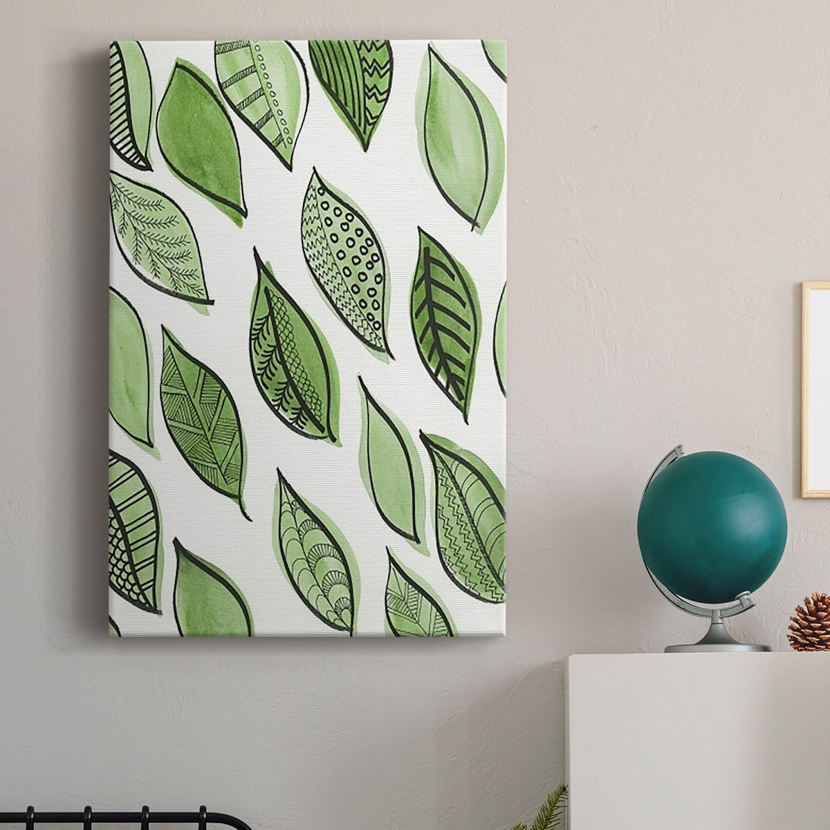 Patterned Leaf Shapes IV Premium Gallery Wrapped Canvas - Ready to Hang