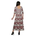 thumbnail image 4 of Moomaya Printed A-Line Kurtis For Women 3/4 Sleeve Kurta Summer Tunic, 4 of 5