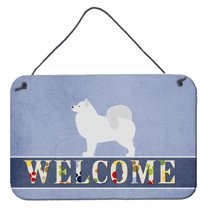 Caroline's Treasures BB5563DS812 Samoyed Welcome Wall or Door Hanging Prints , 8x12, multicolor