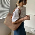 thumbnail image 3 of Tote Bag for Women, Shoulder Bag for Women, Summer Straw Braid Large Capacity Breathable Portable Beach Shoulder Handbags with A Large Opening for Easy Access to Items, Beige, 3 of 7