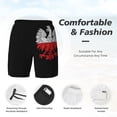 thumbnail image 3 of Mens Polish Flag White Eagle Swimming Trunks with Compression Liner Beach Quick Dry Swim Shorts, 3 of 6