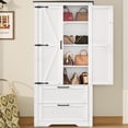 thumbnail image 2 of TEENFON 66.2" H Storage Cabinet with 2 Drawers, Farmhouse Kitchen Pantry Cabinet with 2 Doors & Adjustable Shelf, Handbag Storage Organizer, for Living Room, Kitchen, Bedroom, White, 2 of 9