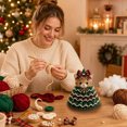 thumbnail image 5 of Animal Christmas Tree Crochet Kit, DIY Handmade Ornament with Pearl Beads Bow, Beginner Friendly Crochet Craft Set for Adults, 5 of 5
