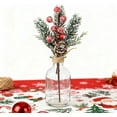 thumbnail image 4 of 10 Pcs Christmas Berries Red Stems Evergreen Pine Branches, Snow Flocked Holly Berry Pine Cone Floral Sprays Decoration,Winter Holiday Floral Picks, 4 of 8