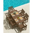 thumbnail image 7 of Ciokea 7-Piece Outdoor Dining Set with Table and 6 Chairs HDPE Patio Set Umbrella Hole Garden Backyard Poolside Teak, 7 of 7