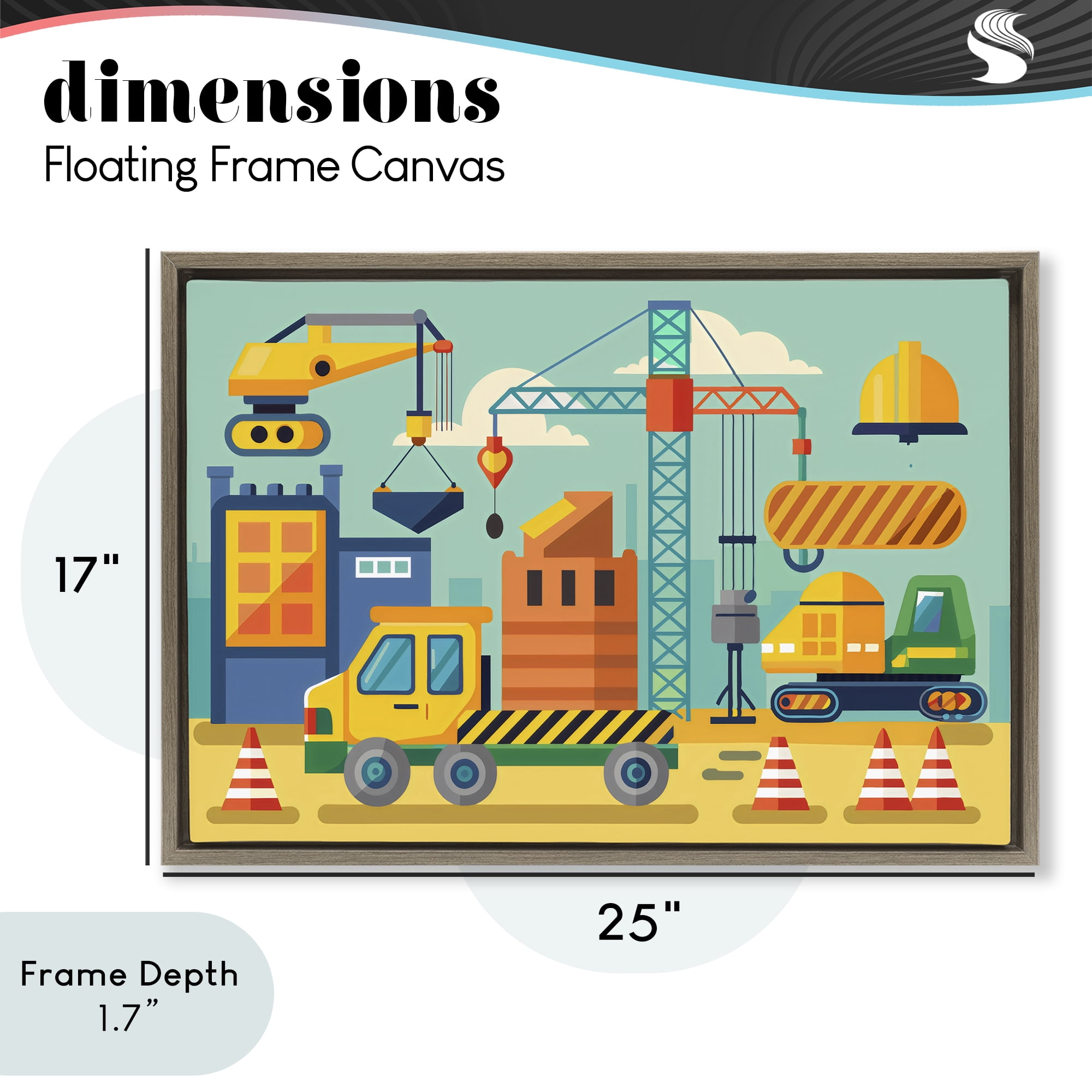 Stupell Industries Industrial Construction Site Brown Framed Floater Canvas Wall Art, design by Creative Studio