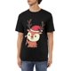 thumbnail image 1 of Reindeer Cartoon Cute Merry Christmas Men's Cotton T-Shirts Casual Basic Crew Neck Tshirts Short Sleeve Tee Shirts,, 1 of 6