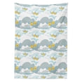 thumbnail image 3 of Ambesonne Flying Emoji Tablecloth Rectangular Table Cover, Fantasy Sky Wing Faces, 60"x84", Grey Teal Mustard Blue, 3 of 4