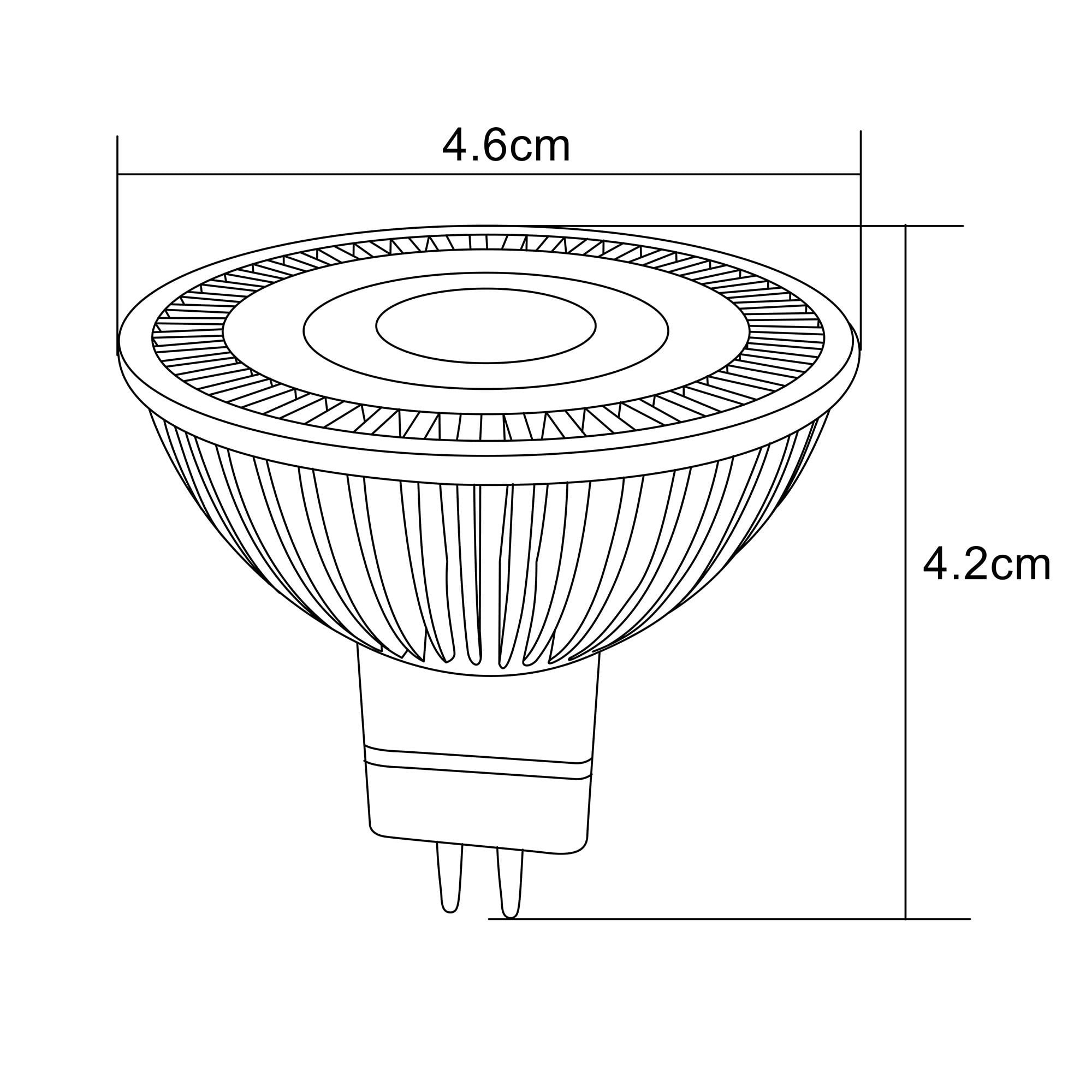 LNC MR16 LED Bulb 5W,12V,2700K Warm White,390LM,38°Beam,GU5.3 Base,for Landscape Lighting