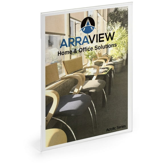 8.5 x 11 Acrylic Sign Holder Clear Wall Mount Adhesive, No Drilling, Arraview ..