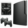thumbnail image 1 of Sony Playstation 3 PS3 Console Slim 120GB Black with Call of Duty Black Ops and 2 Retrofam Controllers (Refurbished), 1 of 5