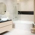 thumbnail image 2 of Fine Fixtures Tub Door Pivot Frameless Tempered Glass 34" W x 58" H Polished Chrome Finish, 2 of 4