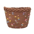 thumbnail image 2 of Cesta de bicicleta para niños, cesta tejida portátil para manillar de bicicleta Marrón oscuro, 2 of 9