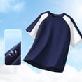 thumbnail image 4 of GreatBaby T-Shirt Raglan pour Garçons à Blocs de Couleur, Manches Courtes, Col Ras du Cou, Coton, T-Shirt Décontracté, Respirant, Confortable, Haut pour Enfants, École et Usage Quotidien, 4 of 6