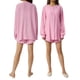 thumbnail image 1 of VISgogo - Conjunto de pantalones cortos para mujer, blusa de manga larga de color sólido con botones y pantalones cortos con cintura elástica VISgogo moda, 1 of 10