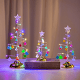 thumbnail image 2 of Adornos navideños regalo chapado árbol de hierro forjado LED cristal luminoso árbol de Navidad adornos de mesa de cristal luz de noche, 2 of 5