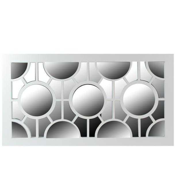 Northlight 25,25" Décor Mural Miroir Géométrique Rectangulaire à Cadre Blanc
