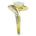 thumbnail image 4 of Two-Tone IP Gold (Ion Plating) Stainless Steel Ring with AAA Grade CZ in Clear for Women Clear Stone Color Style TK1703 Size 8, 4 of 4