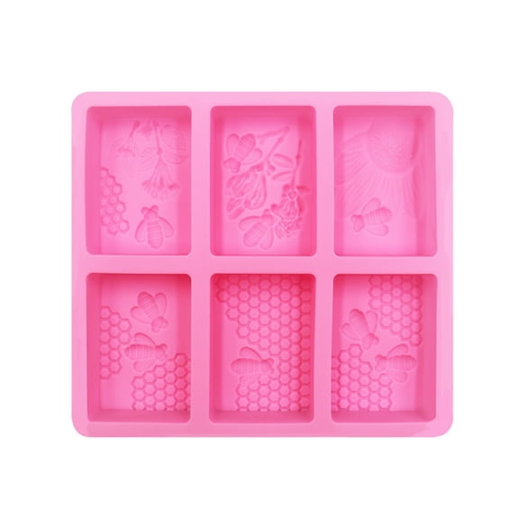 HomeLife Soap Mold Non-sticky Reusable Handiwork 3D Rectangle Bee Silicone Pastry Mold for Kitchen