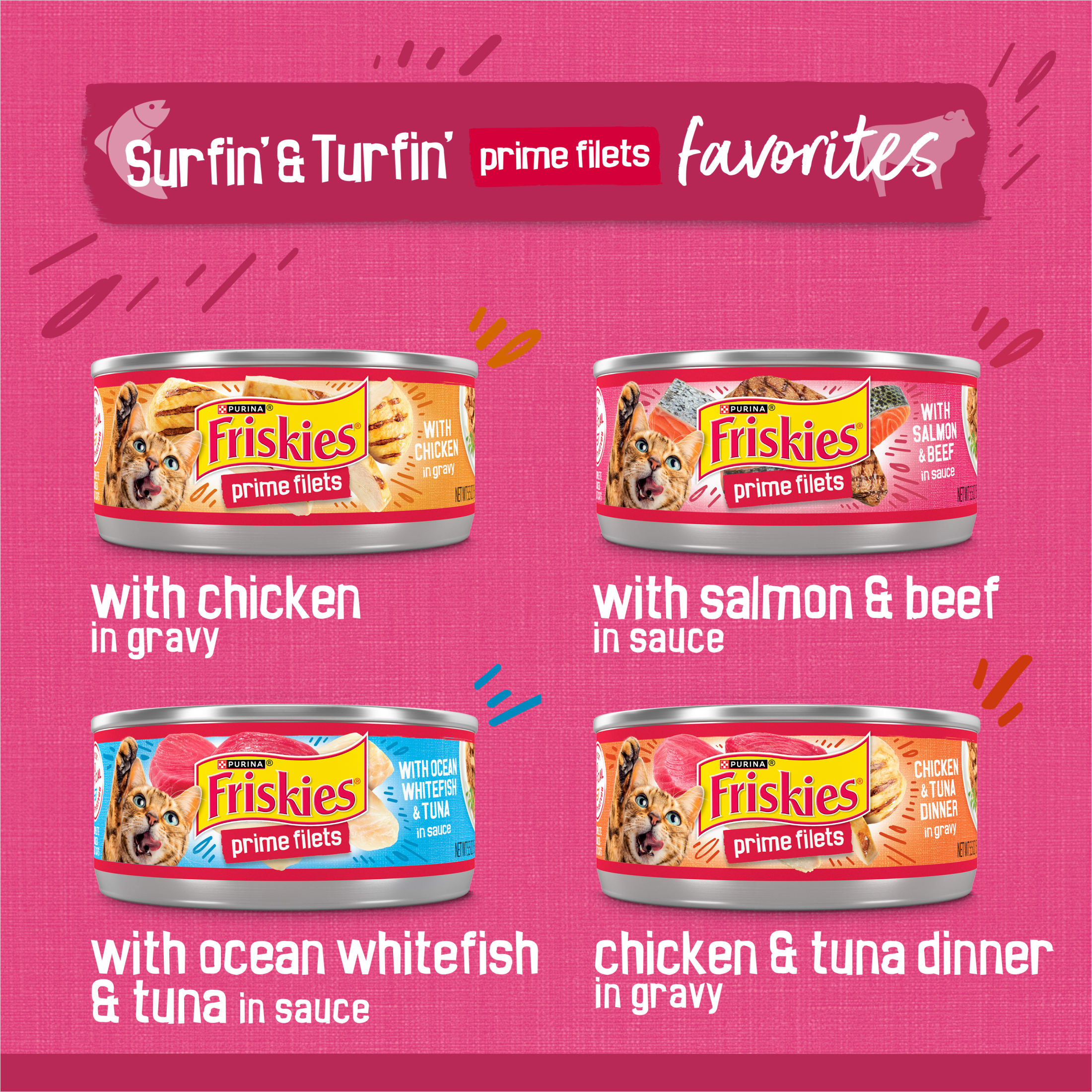 Friskies Surfin' & Turfin' Variety Pack Wet Cat Food, 40 Cans photo 4