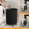 thumbnail image 4 of BGTREND 160L Rolling Laundry Hamper with Removable Bag, Round Steel Frame and Handle, Ideal for Dorm & Laundry Room , Black, 4 of 8