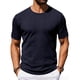 thumbnail image 1 of Tops para hombre, blusas y camisas de manga corta con cuello redondo para hombre, jersey de verano de color liso, informal, transpirable, de manga corta con cuello redondo, tops de poliéster para homb, 1 of 7