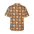 thumbnail image 4 of Xecao Squirrel And Maple Leaves print Hawaiian shirt - a stylish short-sleeve button-down for men, perfect for casual beach and tropical outings., 4 of 9