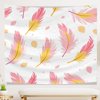 Boho Decorative Tapestry Aesthetic Warmth Luxury Feathers Washable Office Tapestry Modern Durable Indoor Tapestry, Decoration for College House Bedroom Home Office 51x59inch