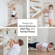 WEDANTA Wooden Swedish Ladder Wall Set – Kids Stall Bars for Exercise – Kids Swedish Gymnastic Wall Gym – Wood Stall Bar Gymnastics Playground – Best Gym for All Family