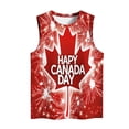 thumbnail image 4 of Brnmxoke Débardeur Sans Manches à Feuilles d'Érable pour Femmes, Col Rond, Coupe Ample, Tunique Basique Drapeau Canadien Rouge, TG, 4 of 4