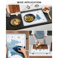 thumbnail image 5 of Large Induction Cooktop Protector Mat Blue Christmas Trees Stove Top Covers for Electric Stove, Navy Winter Snowflakes Checkered Decorative Stove Burner Cover Mats, Glass Top Stove Cover, 5 of 7
