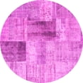 thumbnail image 1 of Ahgly Company Indoor Round Patchwork Pink Transitional Area Rugs, 4' Round, 1 of 4
