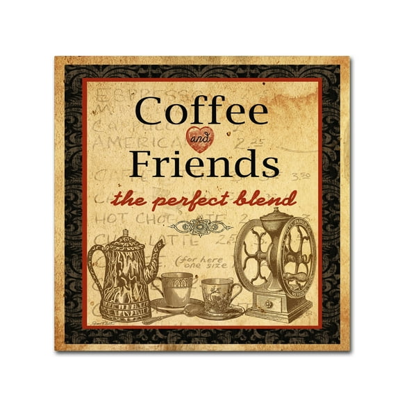 Trademark Fine Art 'Coffee And Friends' Canvas Art by Jean Plout