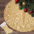 thumbnail image 2 of 48 Inch Christmas Tree Skirt Xmas Soft Cover Mat Decor Snowflake Collar Farmhouse Tree Skirt,Gold, 2 of 5