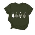 thumbnail image 1 of Navidad Mujeres Tops, Cuello Redondo Manga Corta Impresa Camiseta, Vintage Holiday Humor Tee Top, 1 of 4