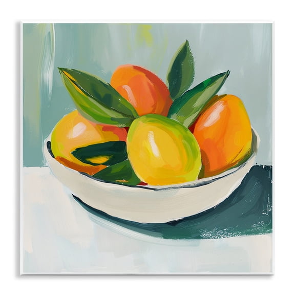 Stupell Industries Bowl of Citrus Fruit Food & Beverage Painting Unframed Art Print Wall Art, 12 x 12