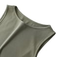 thumbnail image 5 of Womens Sleeveless Crewneck Ribbed Tank Tops Casual Basic Summer Top Slim Fitted Racerback Shirts Green XL, 5 of 5
