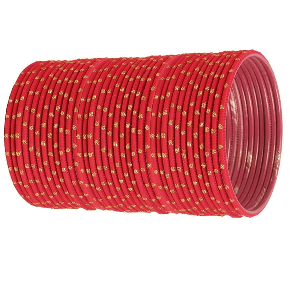 Sunsoul By Touchstone Colorful Bangle Collection Indian Bollywood Alloy Metal Strawberry Golden Glaze Wrist Enhancing Designer Jewelry Bangle Bracelets. Set of 36 For Women.