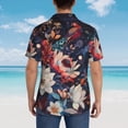 thumbnail image 6 of Goofa Colorful Flower Peacock Hawaiian Shirt for Men, Unisex Summer Beach Casual Short Sleeve Button Down Shirts,Aloha Tropical Floral print shirt-X-Large, 6 of 9