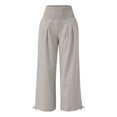 thumbnail image 7 of Outfmvch Womens Linen Pants Linen Palazzo Pants for Women Beach Pants for Women Vacation Beach Trousers Pedal Pushers for Women Linen Pants Beach Linen Trousers Baggy Straight Leg Beige S-2XL, 7 of 7
