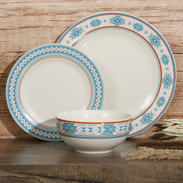 Wanda June Home Texas Sunset 12-Piece Decorated Fine Ceramic