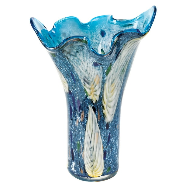 Royalty Murano Style Art Glass 17 Blue Napkin Vase Walmart Com Walmart Com