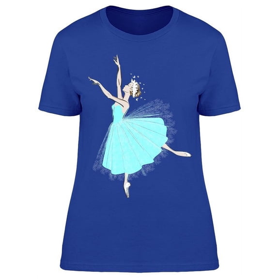 Cute Ballerina In Blue Dress Tee Women's -Image by Shutterstock