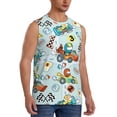 thumbnail image 2 of Uemuo Cartoon Car Racing Pattern Men's Sleeveless T-Shirt,Muscle Athletic Tank Top, Moisture-wicking Quick-dry Breathable Classic Tee Top for Gym Run Outdoor Sports-XX-Large, 2 of 8