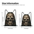 thumbnail image 5 of Yiaed Metal Style Horned Skull Print Drawstring Bags Drawstring Backpack Bulk String Back Pack Gym Sport Bag-Medium, 5 of 5