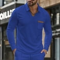 thumbnail image 5 of Mens Shirts, Men's Casual Shirts Classic Long Sleeve Basic Button T-Shirt Lapel Lightweight Fall Golf Tops with Pocket Blue M, 5 of 8