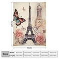 thumbnail image 4 of ARISTURING Eiffel Tower Throw Blanket Soft Cozy Butterfly and Rose Flannel&nbsp;Blanket for Kids Women Adults Romantic Paris Plush Blanket Retro Street Fuzzy Blanket for Sofa Bed, 4 of 6