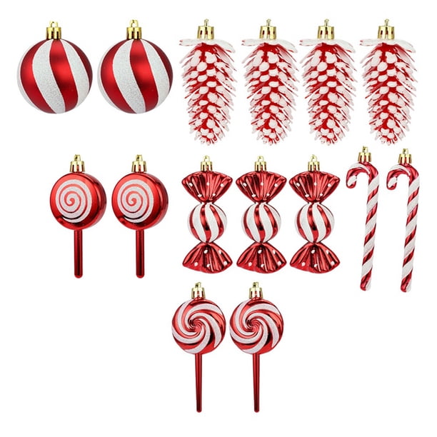 15 Piezas de Adornos Navideños con Temática de Dulces, Juego de Adornos Navideños de Dulces, Decoraciones para Árboles de Navidad Festivos para el Hogar, B