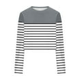 thumbnail image 4 of Oplxuo Women Crewneck Crop Sweatshirts Oversized Sweatshirt Trendy Long Sleeve Pullover Irregular Hem Jumper Tops, 4 of 4